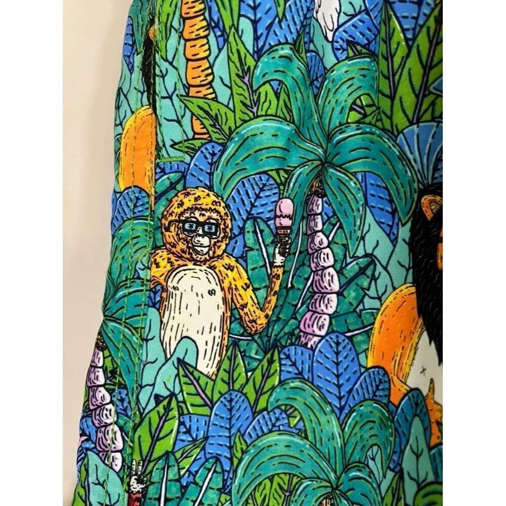 Boardies Swim Shorts 9 Blue Trunks‎ Travel Classic Beach Preppy Lion Colorful